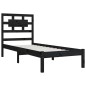vidaXL Estructura de cama madera maciza de pino negra 100x200 cm