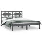 vidaXL Estructura de cama madera maciza gris Super King 180x200 cm vidaXL Estructura de cama madera maciza gris Super King 180x200 cm