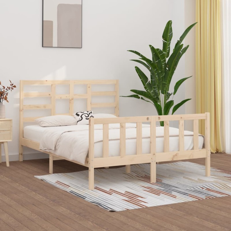 vidaXL Estructura de cama de madera maciza de pino 160x200 cm vidaXL Estructura de cama de madera maciza de pino 160x200 cm