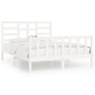 vidaXL Estructura de cama madera maciza de pino blanco 120x200 cm vidaXL Estructura de cama madera maciza de pino blanco 120x200 cm
