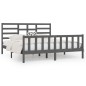 vidaXL Estructura de cama de madera maciza de pino gris 200x200 cm vidaXL Estructura de cama de madera maciza de pino gris 200x200 cm