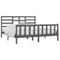 vidaXL Estructura de cama de madera maciza de pino gris 200x200 cm vidaXL Estructura de cama de madera maciza de pino gris 200x200 cm
