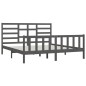 vidaXL Estructura de cama de madera maciza de pino gris 200x200 cm vidaXL Estructura de cama de madera maciza de pino gris 200x200 cm