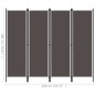 vidaXL Biombo divisor de 4 paneles gris antracita 200x180 cm vidaXL Biombo divisor de 4 paneles gris antracita 200x180 cm