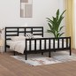 vidaXL Estructura de cama de madera maciza de pino negra 200x200 cm vidaXL Estructura de cama de madera maciza de pino negra 200x200 cm