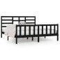 vidaXL Estructura de cama de madera maciza de pino negra 200x200 cm vidaXL Estructura de cama de madera maciza de pino negra 200x200 cm