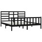 vidaXL Estructura de cama de madera maciza de pino negra 200x200 cm vidaXL Estructura de cama de madera maciza de pino negra 200x200 cm