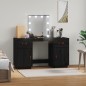 vidaXL Juego de tocador con LED madera maciza de pino negro vidaXL Juego de tocador con LED madera maciza de pino negro