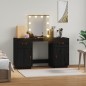 vidaXL Juego de tocador con LED madera maciza de pino negro vidaXL Juego de tocador con LED madera maciza de pino negro