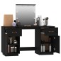 vidaXL Juego de tocador con LED madera maciza de pino negro vidaXL Juego de tocador con LED madera maciza de pino negro