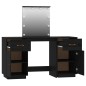vidaXL Juego de tocador con LED madera maciza de pino negro vidaXL Juego de tocador con LED madera maciza de pino negro