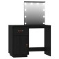 vidaXL Juego de tocador con LED madera maciza de pino negro vidaXL Juego de tocador con LED madera maciza de pino negro
