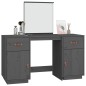 vidaXL Tocador con espejo madera maciza de pino gris vidaXL Tocador con espejo madera maciza de pino gris