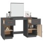 vidaXL Tocador con espejo madera maciza de pino gris vidaXL Tocador con espejo madera maciza de pino gris