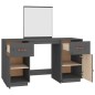 vidaXL Tocador con espejo madera maciza de pino gris vidaXL Tocador con espejo madera maciza de pino gris