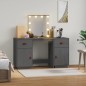 vidaXL Juego de tocador con LED madera maciza de pino gris vidaXL Juego de tocador con LED madera maciza de pino gris