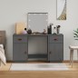 vidaXL Juego de tocador con LED madera maciza de pino gris vidaXL Juego de tocador con LED madera maciza de pino gris