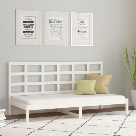 vidaXL Sofá cama madera maciza de pino blanco 80x200 cm