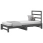 vidaXL Sofá cama extraíble madera maciza de pino gris 2x(90x200) cm