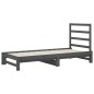 vidaXL Sofá cama extraíble madera maciza de pino gris 2x(90x200) cm