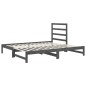 vidaXL Sofá cama extraíble madera maciza de pino gris 2x(90x200) cm