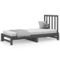 vidaXL Sofá cama extraíble madera maciza de pino gris 2x(90x200) cm