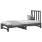 vidaXL Sofá cama extraíble madera maciza de pino gris 2x(90x200) cm