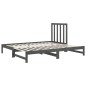 vidaXL Sofá cama extraíble madera maciza de pino gris 2x(90x200) cm