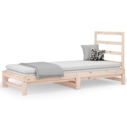 vidaXL Sofá cama extraíble madera maciza de pino 2x(90x190) cm