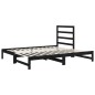 vidaXL Sofá cama extraíble madera maciza de pino negro 2x(90x200) cm