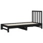 vidaXL Sofá cama extraíble madera maciza de pino negro 2x(90x190) cm