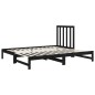 vidaXL Sofá cama extraíble madera maciza de pino negro 2x(90x190) cm