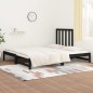 vidaXL Sofá cama extraíble madera maciza de pino negro 2x(90x190) cm