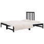 vidaXL Sofá cama extraíble madera maciza de pino negro 2x(90x190) cm