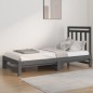 vidaXL Sofá cama extraíble madera maciza de pino gris 2x(90x190) cm