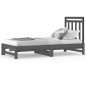 vidaXL Sofá cama extraíble madera maciza de pino gris 2x(90x190) cm