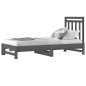 vidaXL Sofá cama extraíble madera maciza de pino gris 2x(90x190) cm