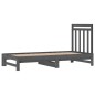 vidaXL Sofá cama extraíble madera maciza de pino gris 2x(90x190) cm