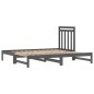 vidaXL Sofá cama extraíble madera maciza de pino gris 2x(90x190) cm