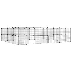 vidaXL Jaula para mascotas de 60 paneles puerta acero negro 35x35 cm