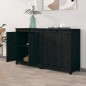 vidaXL Aparador 2 uds de madera maciza de pino negro 70x35x80 cm vidaXL Aparador 2 uds de madera maciza de pino negro 70x35x80 cm