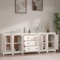 vidaXL Aparador de madera maciza de pino blanco 230 x 35 x 80 cm vidaXL Aparador de madera maciza de pino blanco 230 x 35 x 80 cm