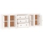 vidaXL Aparador de madera maciza de pino blanco 230 x 35 x 80 cm vidaXL Aparador de madera maciza de pino blanco 230 x 35 x 80 cm
