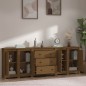vidaXL Aparador de madera maciza de pino marrón miel 230 x 35 x 80 cm vidaXL Aparador de madera maciza de pino marrón miel 230 x 35 x 80 cm