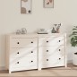 vidaXL Aparador de madera maciza de pino blanco 140x35x80 cm
