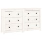 vidaXL Aparador de madera maciza de pino blanco 140x35x80 cm