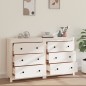 vidaXL Aparador de madera maciza de pino blanco 140x35x80 cm