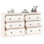 vidaXL Aparador de madera maciza de pino blanco 140x35x80 cm