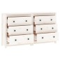 vidaXL Aparador de madera maciza de pino blanco 140x35x80 cm