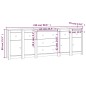 vidaXL Aparador de madera maciza de pino 230x35x80 cm vidaXL Aparador de madera maciza de pino 230x35x80 cm
